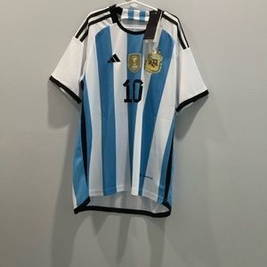ARGENTINA MESSI JERSEY AND SHORT KIDS SET — SIZE: XS(22)